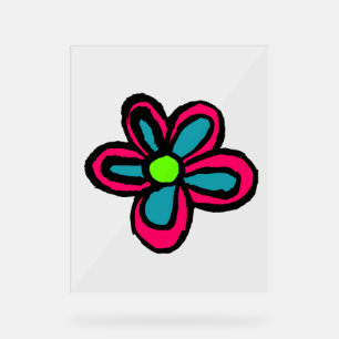 Cute pink flower acrylic sign