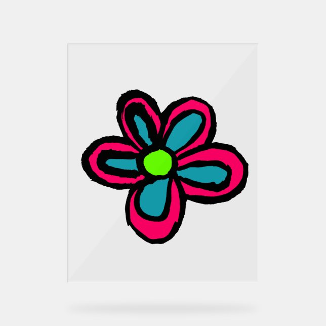 Cute pink flower acrylic sign (Front)