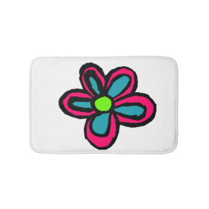 Cute pink flower bath mat