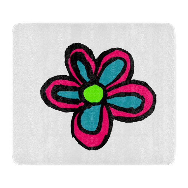 Cute Pink Flower Cutting Board (Front)