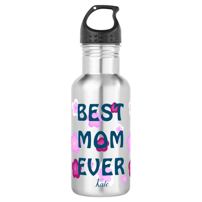 Cute pink flower floral gradient Pattern  532 Ml Water Bottle (Front)