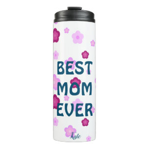 Cute pink flower floral gradient Pattern  Thermal Tumbler