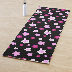 Cute pink flower floral gradient Pattern Yoga Mat