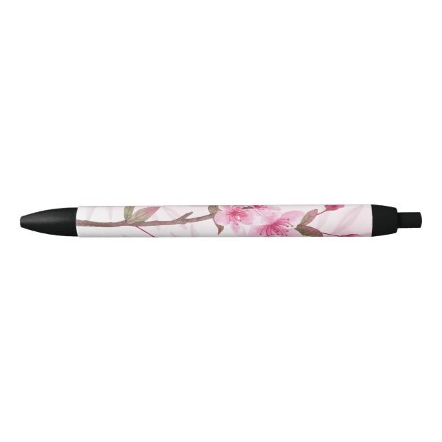 Cute Pink Flower Floral Pen Stationery (Front)