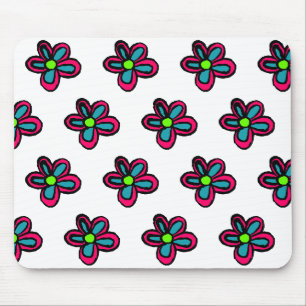 Cute Pink Flower Mouse Mat