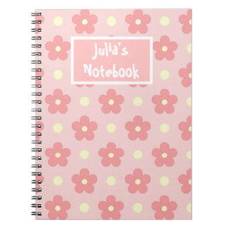 Cute Pink Flower Spiral Photo Notebook
