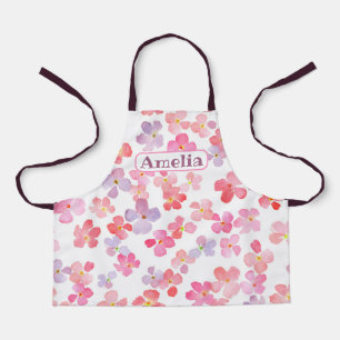 Cute Pink Flowers All-Over Print Apron
