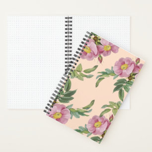 cute pink flowers modern notebook