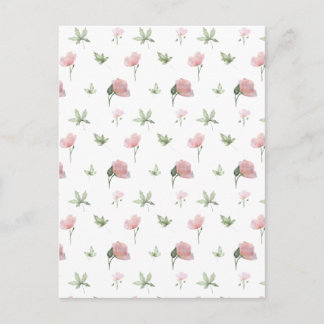 Cute Pink Flowers Spring Floral Card. Postcard