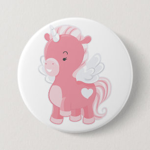 Cute Pink Flying Unicorn Pegacorn 7.5 Cm Round Badge