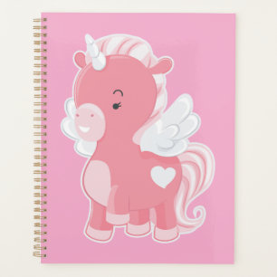 Cute Pink Flying Unicorn Pegacorn Planner