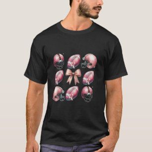 Cute Pink football coquette bow Aesthetics Women G T-Shirt