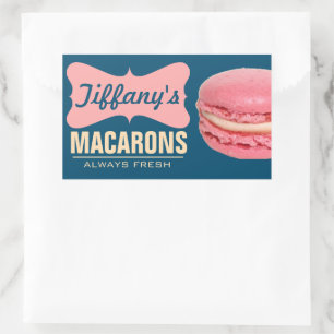 Cute Pink French Macarons   Homemade Macarons Rectangular Sticker