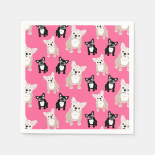 Cute Pink Frenchies French Bulldogs Napkin