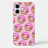 Cute Pink Frosted Doughnuts with Sprinkles Pattern