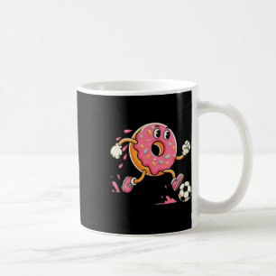 Cute Pink Frosted Snack Playing Soccer Fun Cartoon Coffee Mug