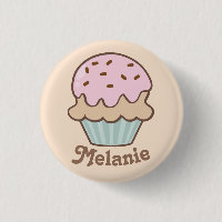Cute Pink Frosting Cupcake Personalised
