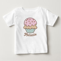 Cute Pink Frosting Cupcake Personalised
