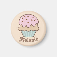 Cute Pink Frosting Cupcake Personalised