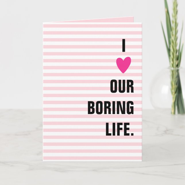 Cute Pink Funny Quote For Husband Valentine's Day Holiday Card (Front)