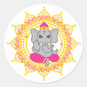 Cute pink ganesha sticker
