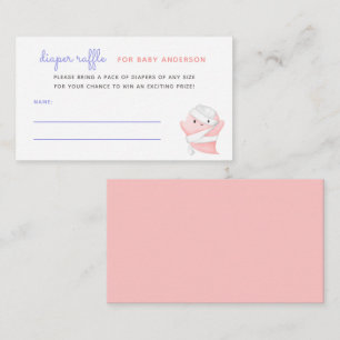 Cute Pink Ghost Mummy Baby Shower Diaper Raffle Enclosure Card