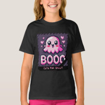 Cute Pink Ghost: Sweet and Spooky -kids girl shirt