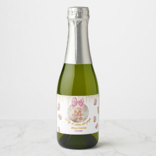 Cute Pink Gingerbread Girl Pop It When She Pops Sparkling Wine Label