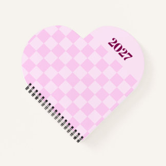 Cute Pink Gingham 2027 Weekly Planner Notebook