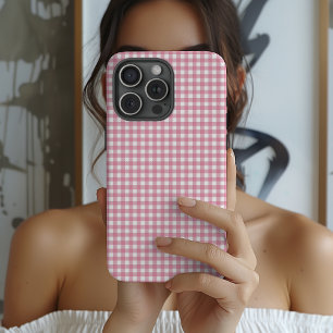 Cute Pink Gingham Pattern iPhone 16 Case