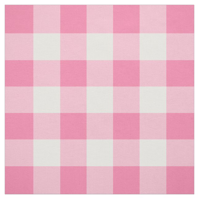 Cute Pink Gingham Pattern Personalised Fabric (Swatch)