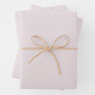Cute pink gingham simple classic checks baby wrapping paper sheet