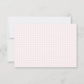 Cute Pink Gingham Swan Baby Shower Thank You Card  (Back)