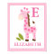 CUTE PINK GIRAFFE GIRL CUSTOM NAME PRINT