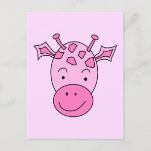 Cute Pink Giraffe. Postcard