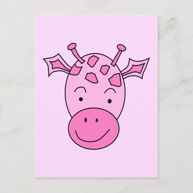 Cute Pink Giraffe. Postcard (Front)
