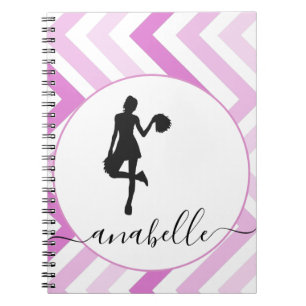 Cute Pink Girl Cheerleader Cheer Team Name Trendy  Notebook