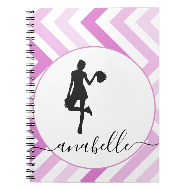 Cute Pink Girl Cheerleader Cheer Team Name Trendy  Notebook (Front)