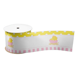 Cute Pink Girl Chick Baby Shower Party Satin Ribbon