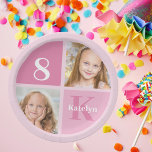 Cute Pink Girl Photo Custom Kids Birthday Party Paper Plate<br><div class="desc">Pretty 2 photo birthday party paper plate for a little girl or toddler. Celebrate your child's birthday with cute photographs of them on this add your own photograph decor. Add their name and age.</div>