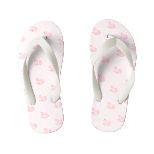 Cute Pink Girl Rocking Horse Kid's Flip Flops