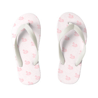 Cute Pink Girl Rocking Horse Kid's Flip Flops