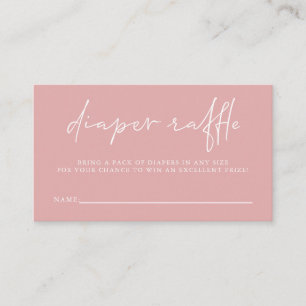 Cute Pink Girls Baby Shower Diaper Raffle   Enclosure Card
