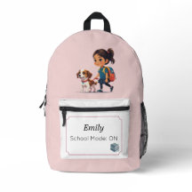 Cute Pink Girl's Backpack with Dog