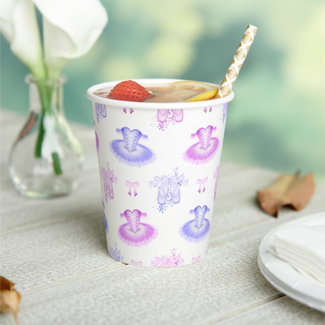 Cute Pink Girls Birthday Ballerina Tutu Ballet Paper Cups (Insitu)