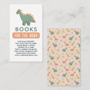 Cute Pink Girls Dinosaur Books For Baby Enclosure Card