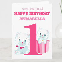 Cute Pink Girls First Birthday