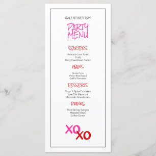 Cute Pink Girls Night Out Galentine's Day Party Menu