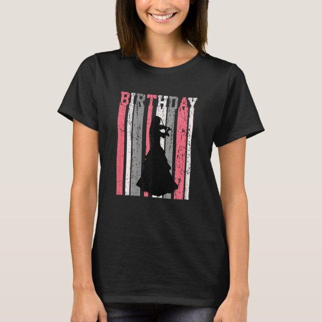 Cute Pink Girls Violin Violinist Plays Musical Ins T-Shirt (Front)