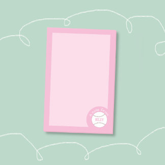 Cute Pink Girly Baseball Notes